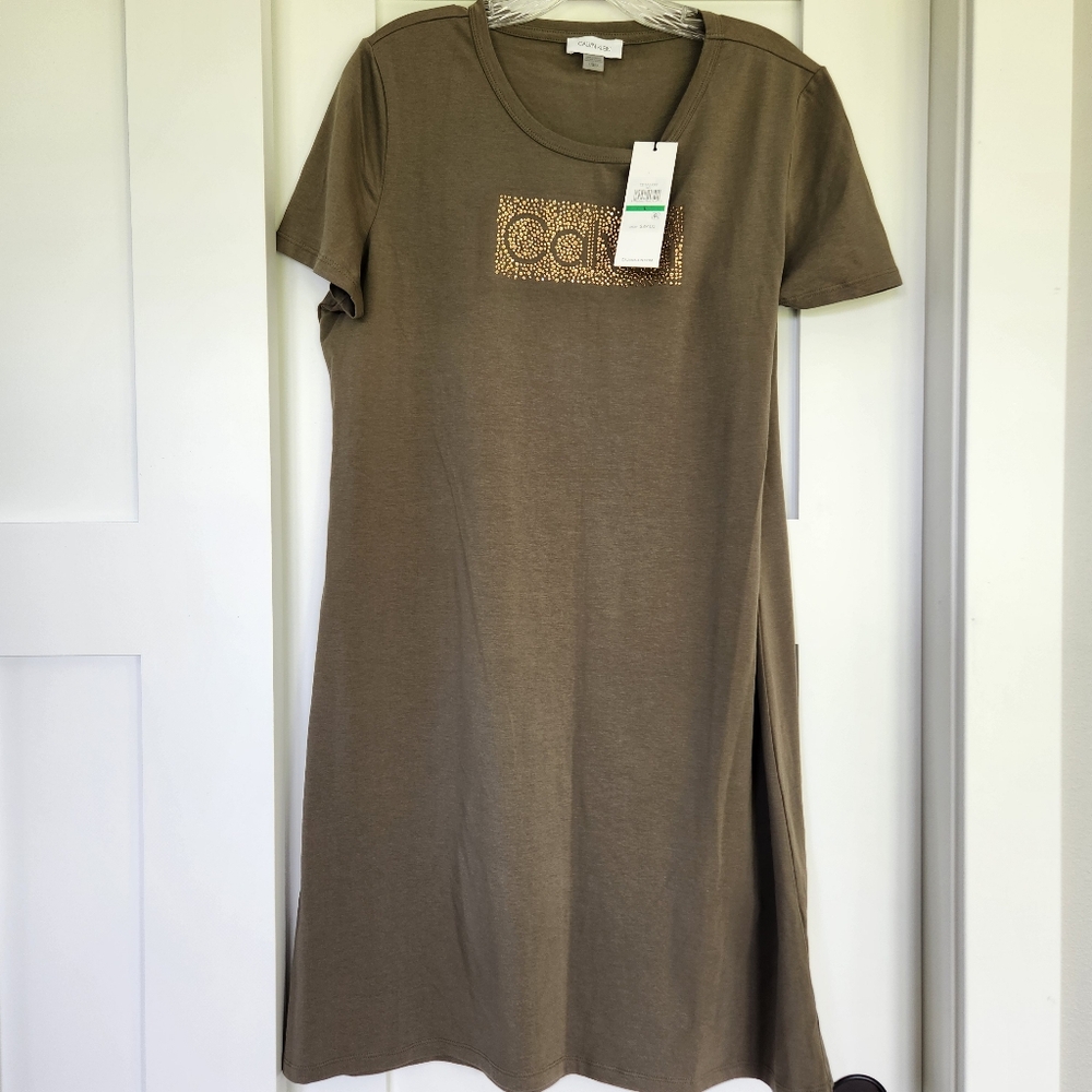CALVIN KLEIN T- Shirt Cotton Dress. NEW